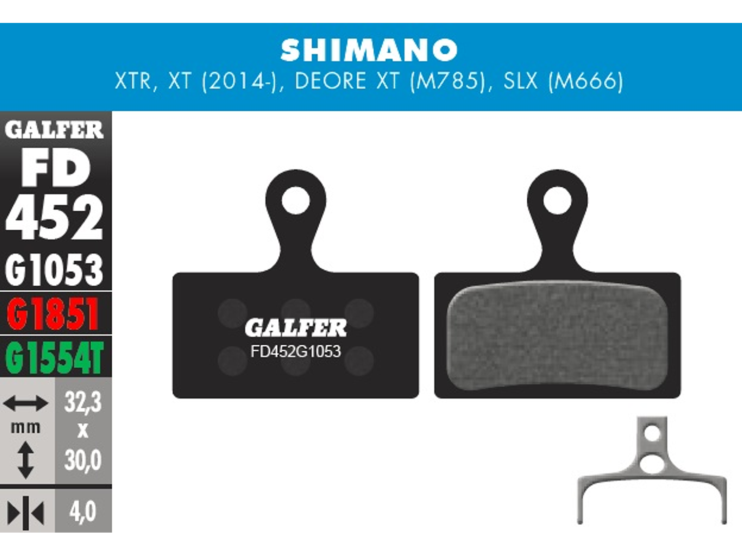 Pastillas Galfer Shimano M985, M785, M666 1