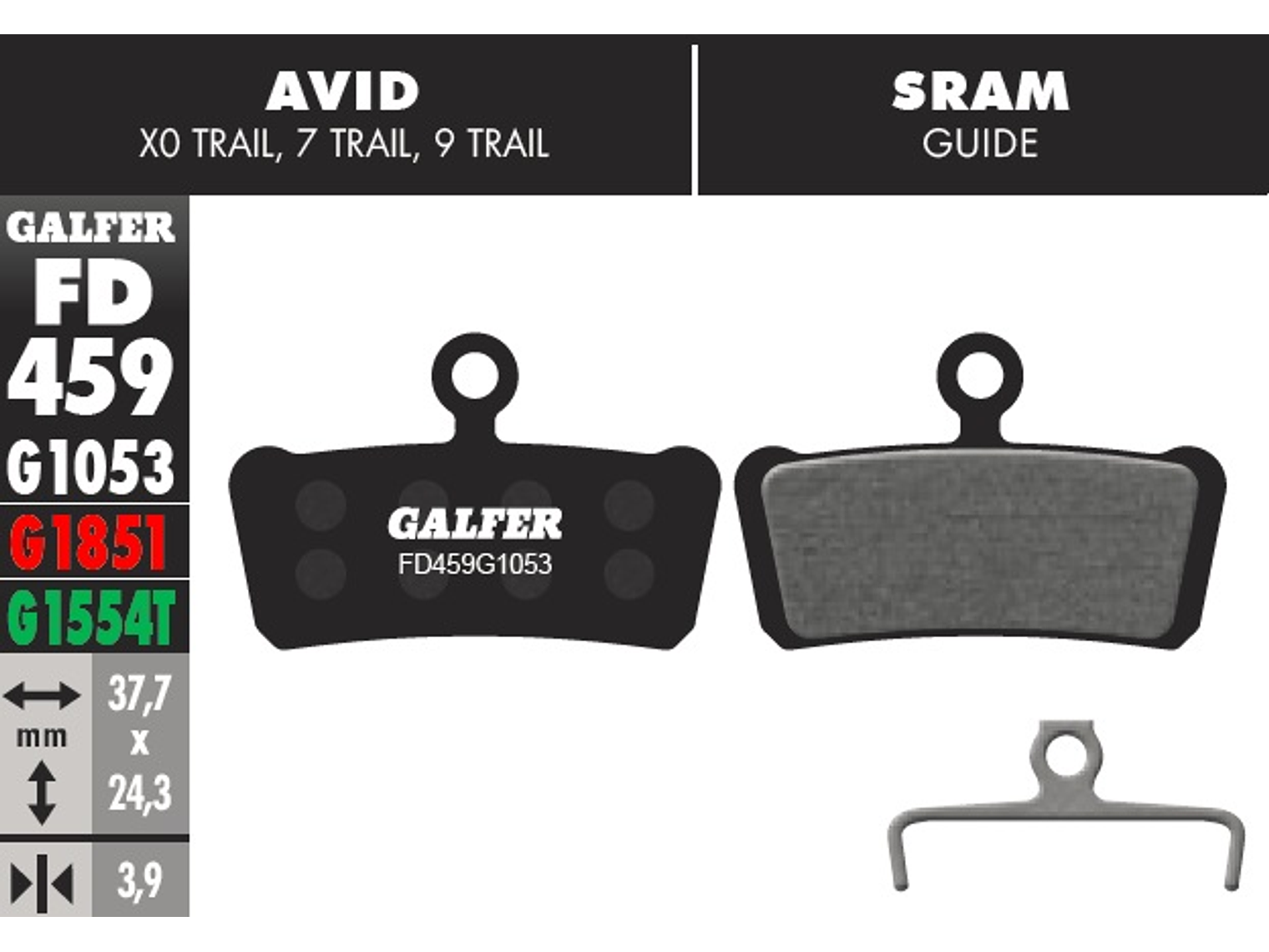 Pastillas de Freno Galfer SRAM Guide R RS RSC Ultimate G2 1