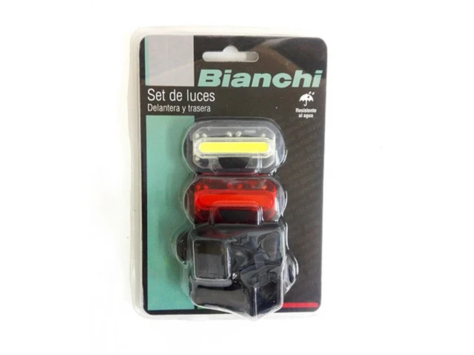 Set de Luces Bianchi Delantera Blanca y Trasera Roja Recargables 1