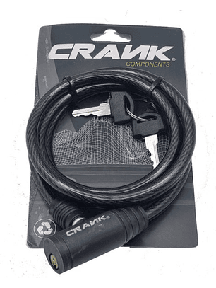 Candado Crank 515 Cable 8x1200 mm con Llave Negro Bicicleta