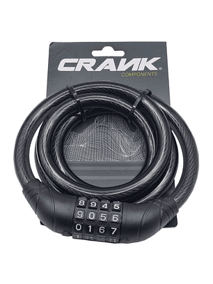 Candado Crank 422 Cable 12x1200 mm Negro con Llave Bicicleta