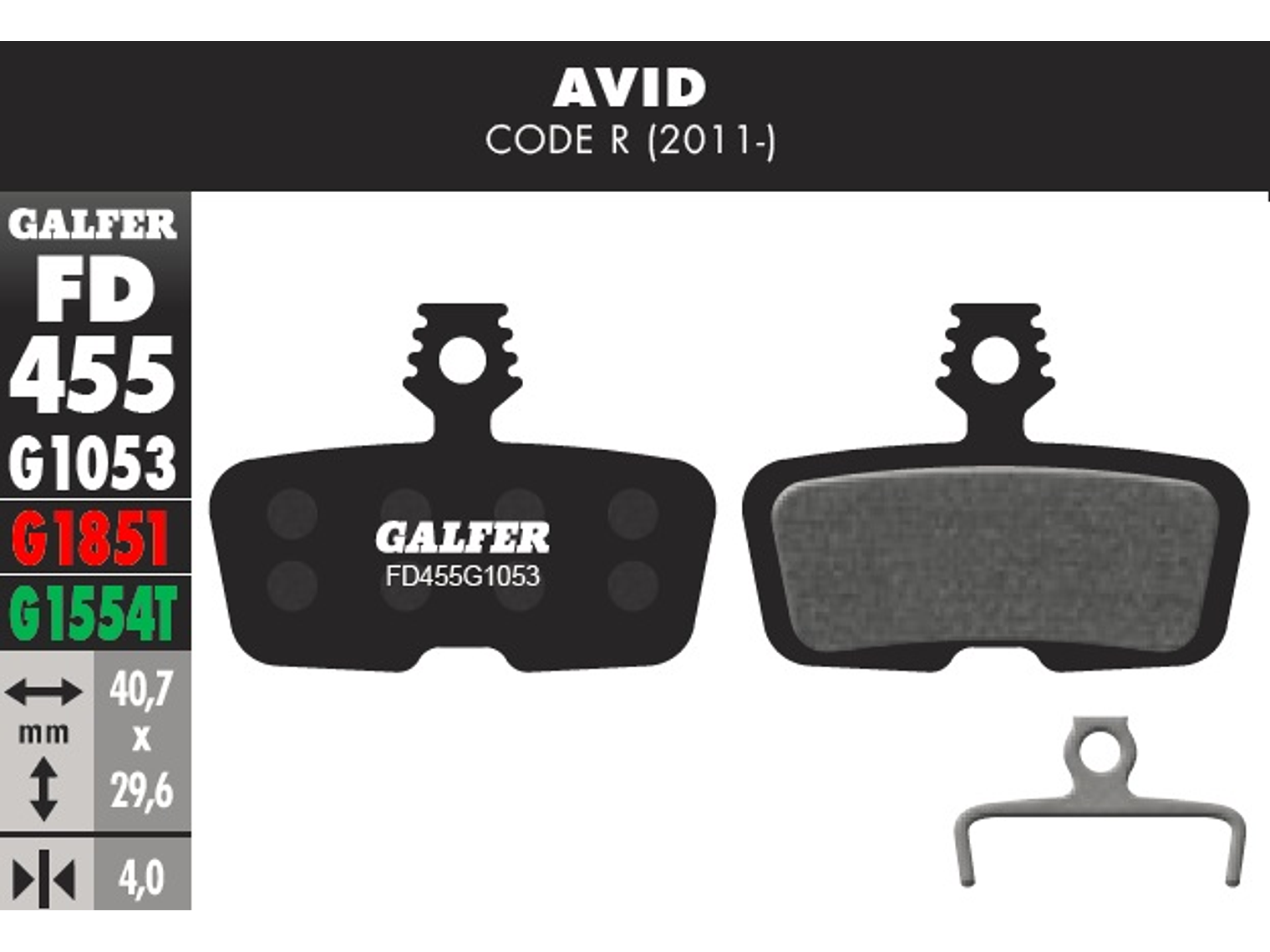 Pastillas de Freno Galfer para SRAM Code / Guide RE / DB8 / G2 RE (FD455) 1