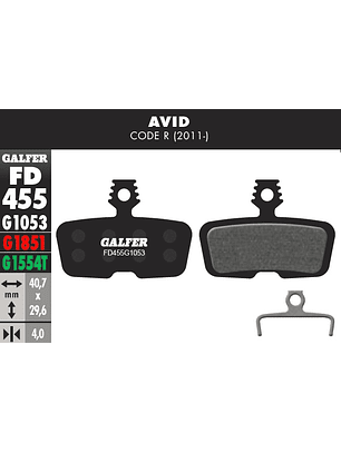 Pastillas de Freno Galfer para SRAM Code / Guide RE / DB8 / G2 RE (FD455)