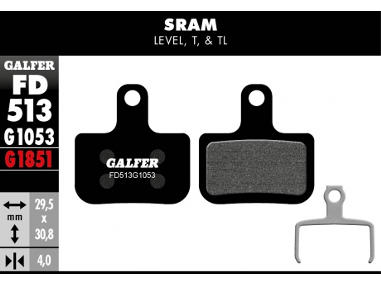 Pastillas de Freno Galfer para SRAM Level T / TL / TLM / Ultimate 2019 1