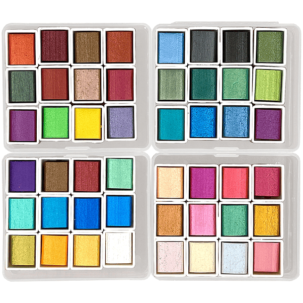 Set Acuarelas Sólidas de 48 Colores Metálicos 2