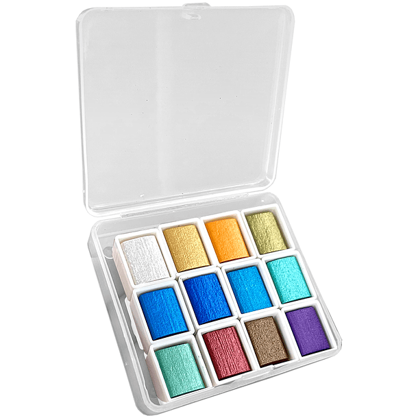 Set Acuarelas Sólidas de 48 Colores Metálicos 4