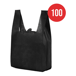 100 Bolsas Tnt Ecológica 45x25 Negra 40Grs