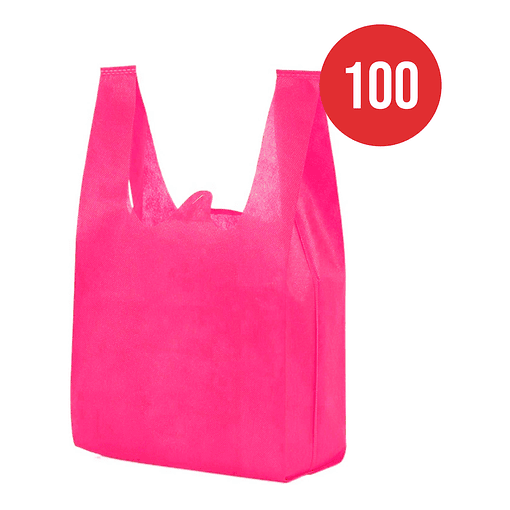 100 Bolsas Tnt Ecológica 50x30 Fucsia 40Grs