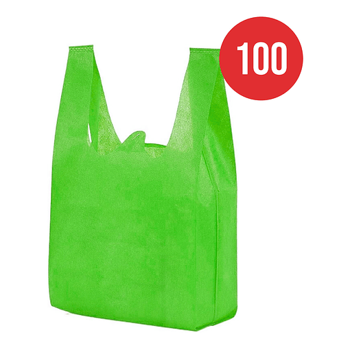 100 Bolsas Tnt Ecológica 60x35  Verde 40Grs