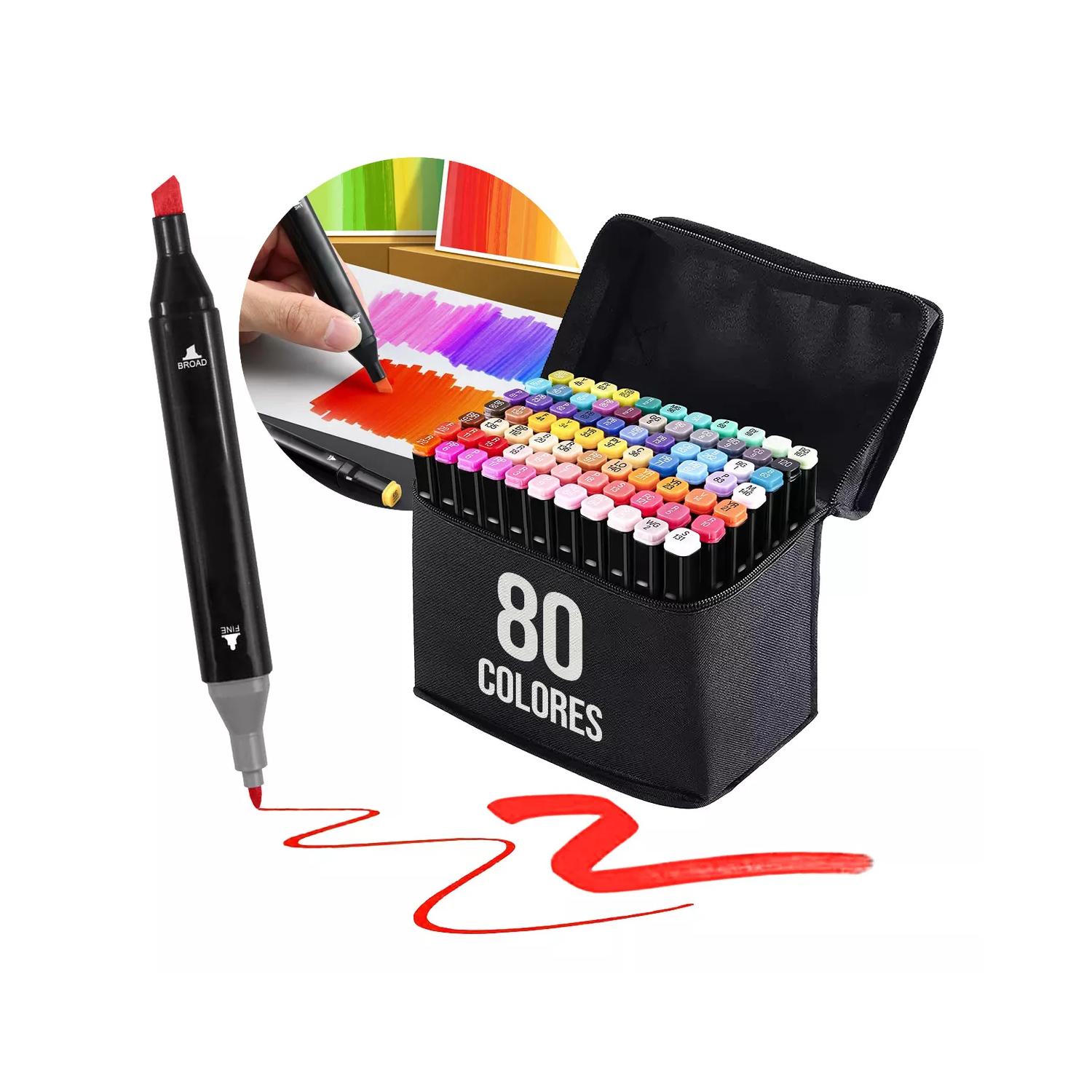 80 marcadores de colores para ninos y adultos con doble punta