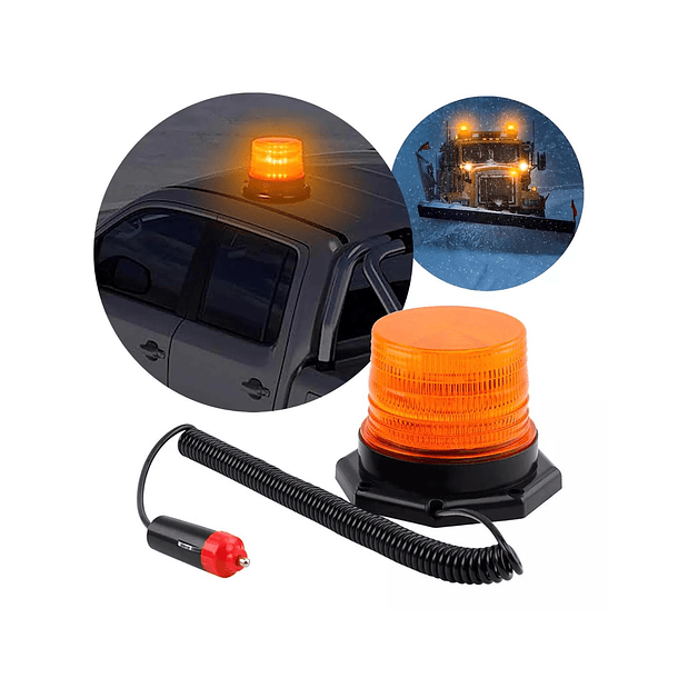 Baliza Led Con Imán 12v/24v Para Seguridad De Auto 1