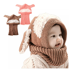 Gorro Con Cuello Para Bebé Niño/a Diseño Invierno Calientito 1