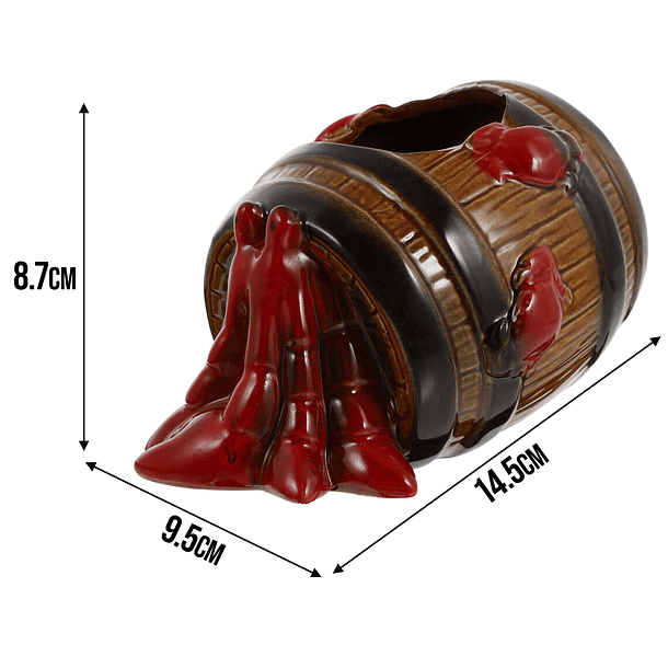 Taza De Cerámica Barril Con Cangrejo Cóctel Tragos Bar 540ml 2