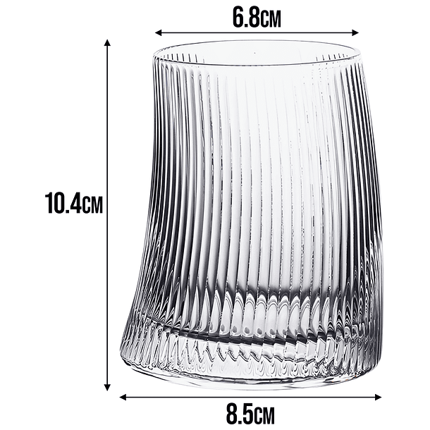 Vaso Corto De Vidrio Con Diseño Curvo Bebidas Cócteles 340ml 2