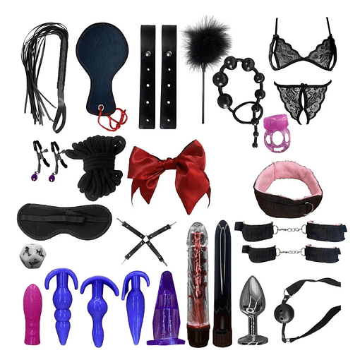 Set De Bondage Kit Bdsm Para Adultos Juguetes Eróticos 28pcs