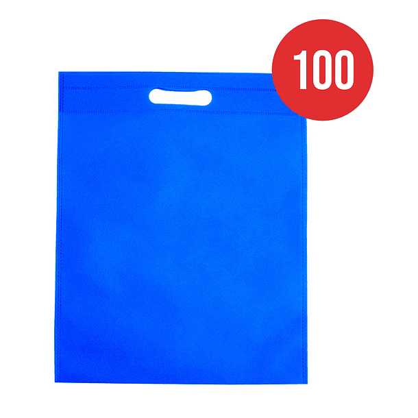 100 Bolsas Tnt de Genero 25x13 Reciclable Azul 40Grs