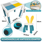 Mesa de Juego con 386 Bloques de Construcción Lego y 2 Sillas 2