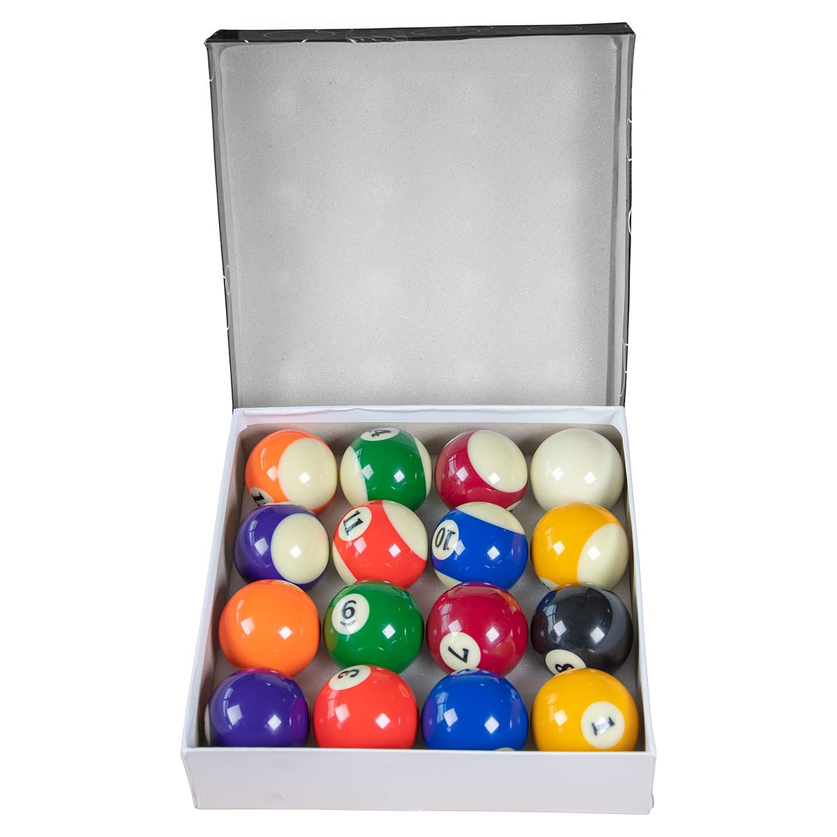 Juego de bolas de billar de 2-1/4 pulgadas, juego de bolas de billar,  tamaño estándar, juego completo de 16 bolas