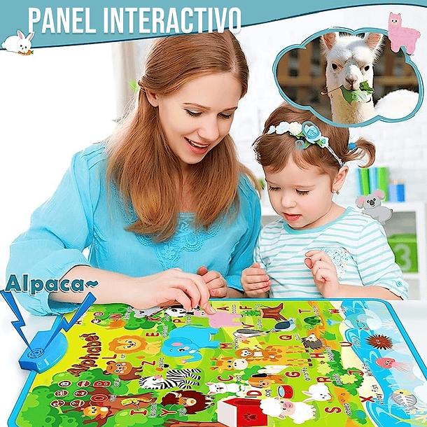 Tabla Interactiva De Aprendizaje Infantil Animales Abc Niños 2