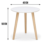 Mesa Centro Minimalista Madera Redonda Decorativa 50 cm 2