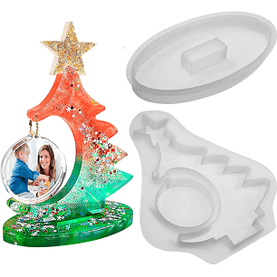 Molde De Silicona Árbol De Navidad Resina Epóxica