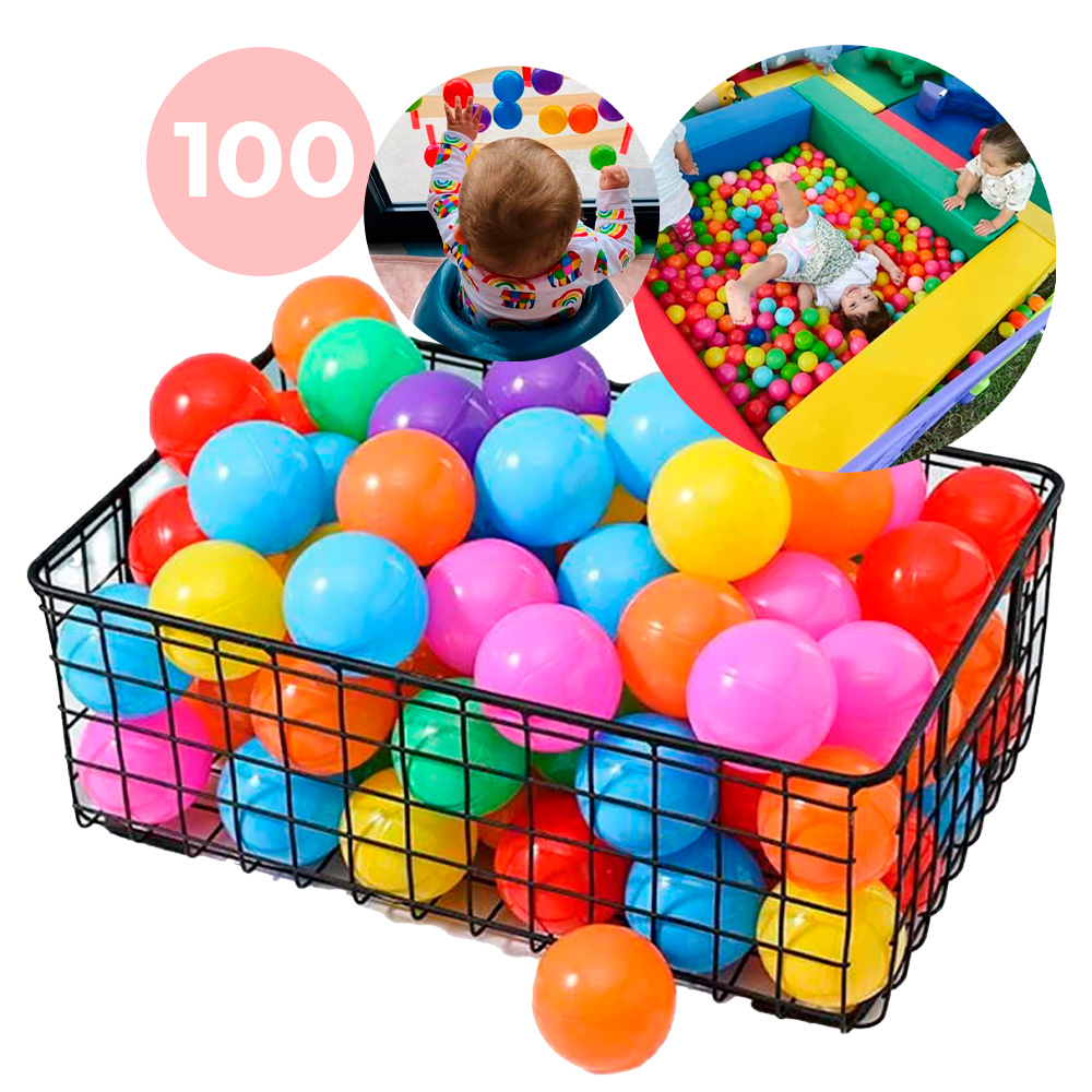 100 Pelotas Plásticas Colores Para Piscina Corral 5.5cm 2