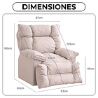 Sillón Giratorio Mecedora Reclinable Sofá De 1 Cuerpo Living 2