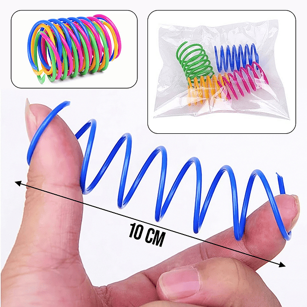 Resortes De Colores Juguete Saltarín Para Gatos 12 Unidades 4