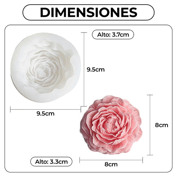 Molde Silicona Para Velas Con Forma De Flor Poenía 3d Diy 2