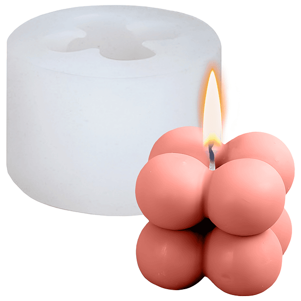 Molde De Silicona Para Velas Cubo Pequeño Burbujas 3d Diy 1