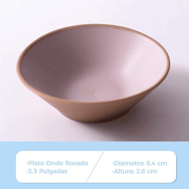 Pocillo Bowl Cuenco Cerámica Marrón Con Rosado 8.4x2.6cm  2