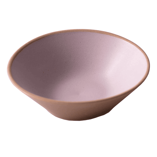 Pocillo Bowl Cuenco Cerámica Marrón Con Rosado 8.4x2.6cm 