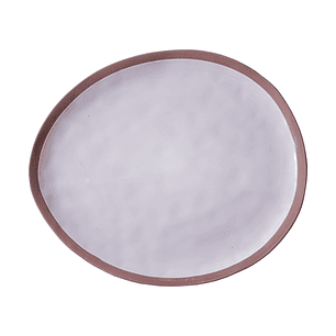 Plato de Fondo Rustico Ceramica Forma Semilla 27 cm