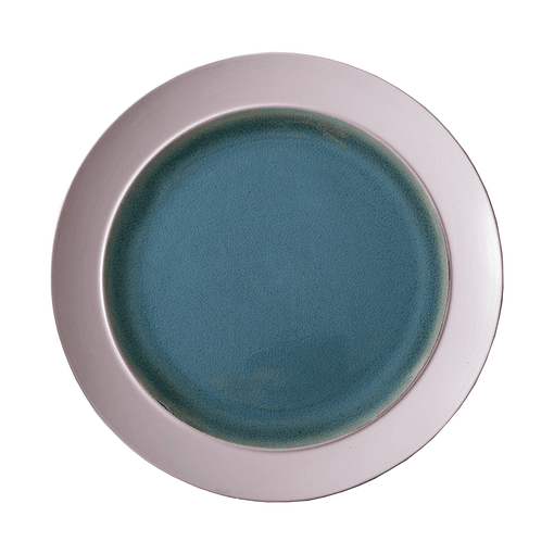 Plato de Fondo Ceramica Azul Blanco 27.6 cm