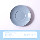 Platillo Para Taza De Té Café Cerámica Azul 14.3cm  2