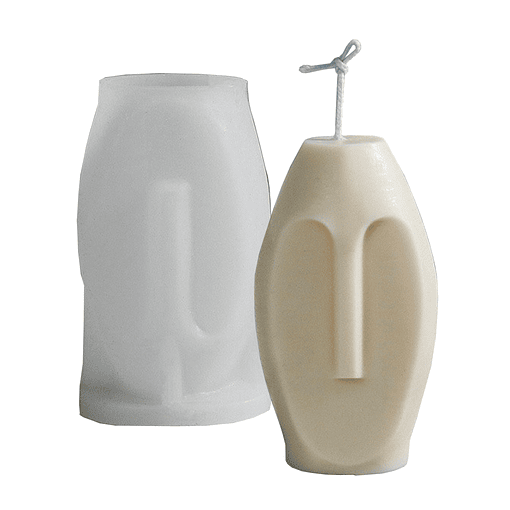 Molde Silicona Para Velas Cabezas De Moai Ovalada