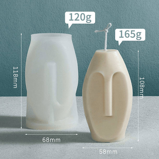 Molde Silicona Para Velas Cabezas De Moai Ovalada 2