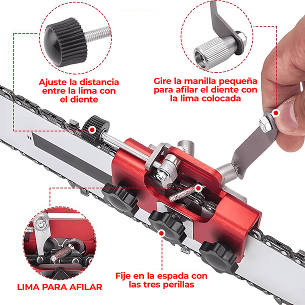 Afiladora De Cadena Manual Para Afilar Motosierra Duradera 3