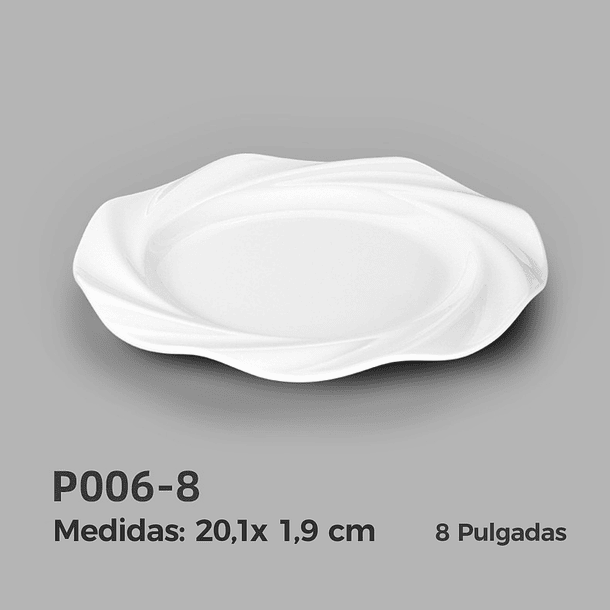 Plato Blanco con Borde de Relieve 20.1x1.9cm 3