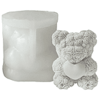 Molde De Silicona Para Velas Y Jabones Osito De Rosas 6.8cm 1