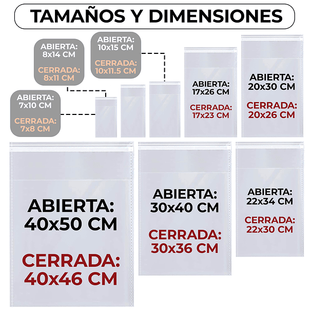 Pack 100 Bolsas Celofán Cierre Autoadhesivo 20x30 cm 2