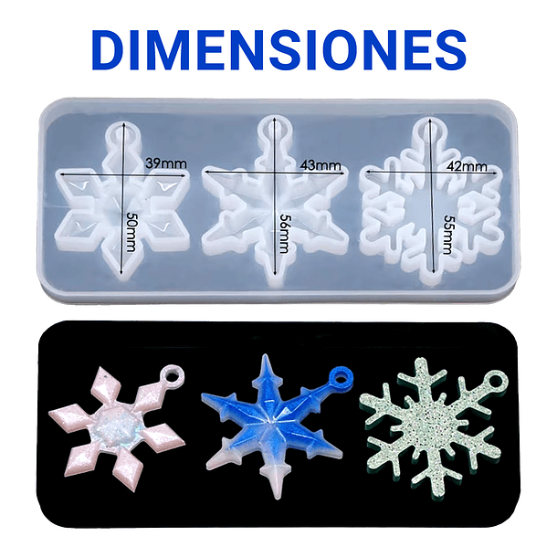 Moldes Silicona Adornos Navidad Copo de Nieve 1 2