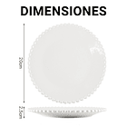 Plato Llano De Fondo Cerámica Plano Borde Con Puntos 20cm 2