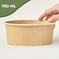 Bowl Envase Desechable Kraft Con Tapa Pet 750ml - thumbnail 4