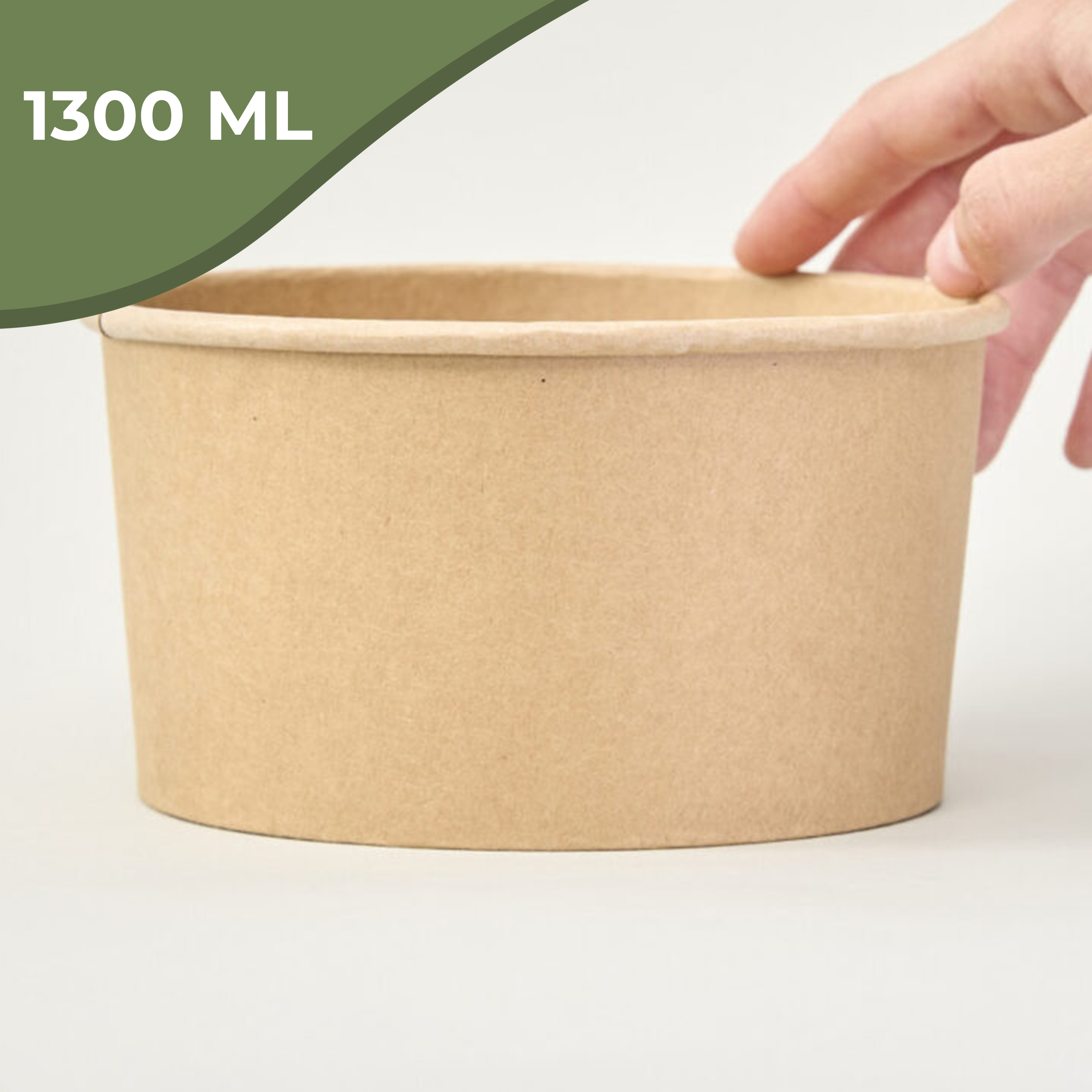 Bowl Envase Desechable Kraft Con Tapa Pet 1300ml 4