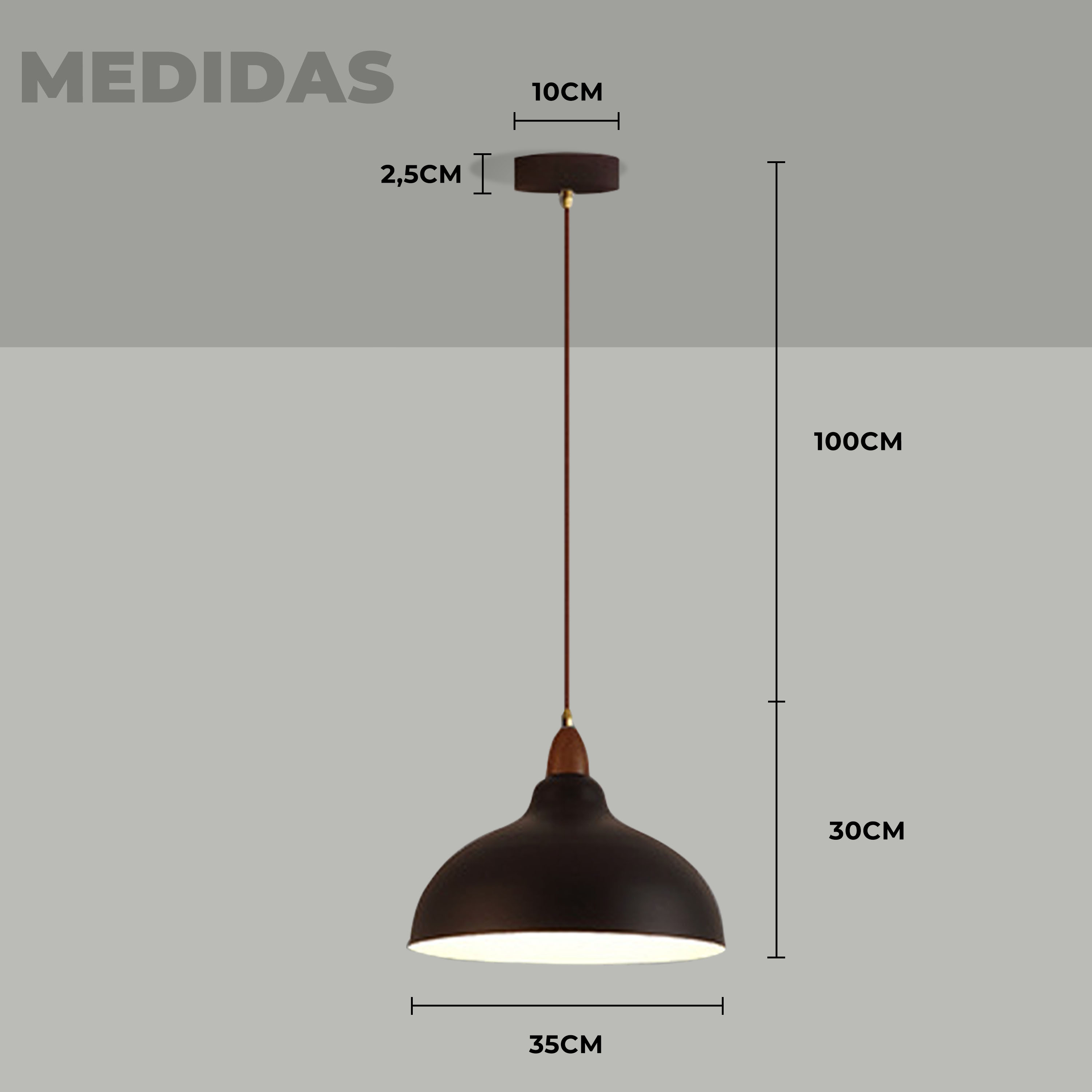 Lampara Colgante De Techo Diseño Sombrero Minimalista 6