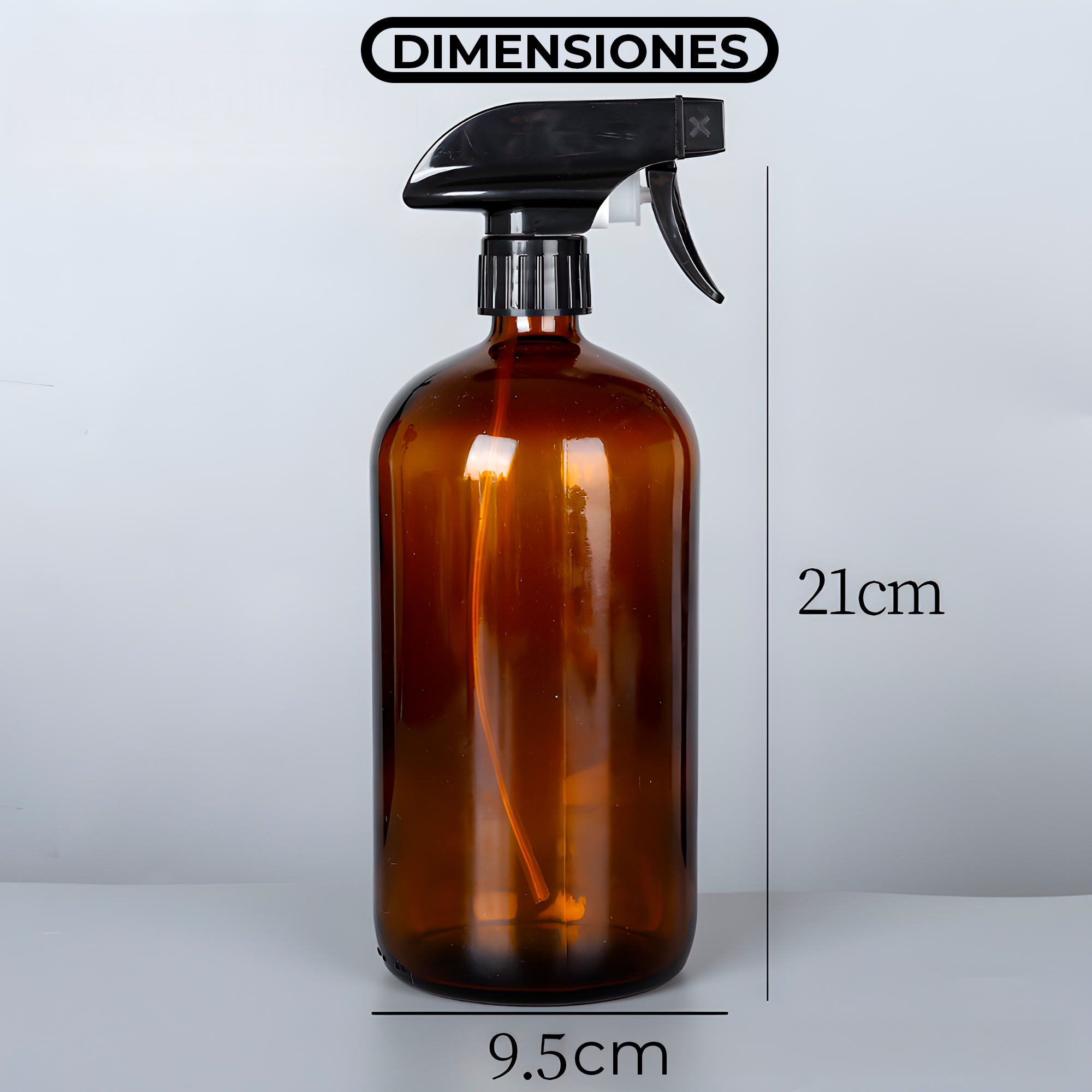 Frasco de vidrio Ámbar contenedor disparador válvula de Spray líquido 9