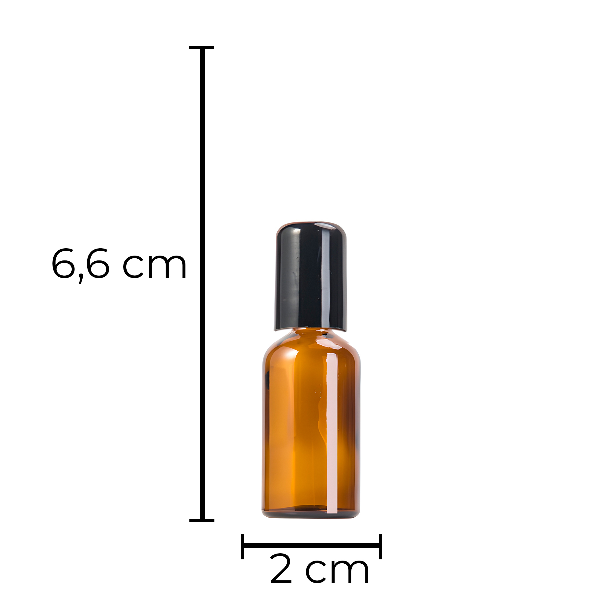Roll On Frasco de Vidrio Contenedor Líquido Aceite Esencial Serum Tapa Negra 5 ML 2