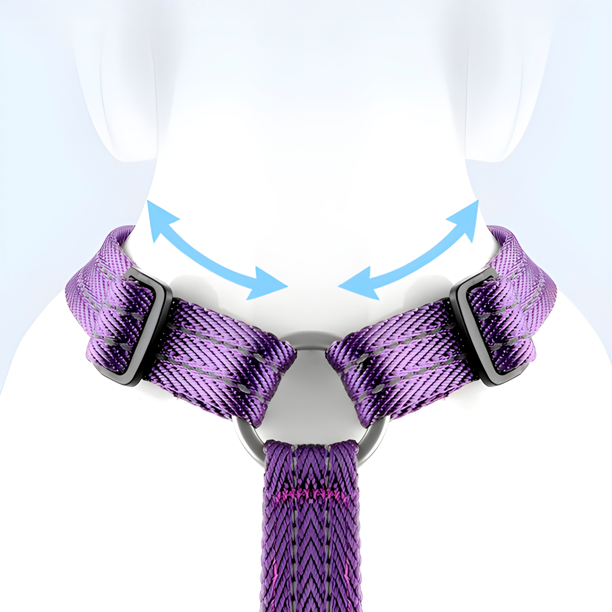 Arnés Para Perros Ajustable Tipo H Morado Talla XL Mascotas 8