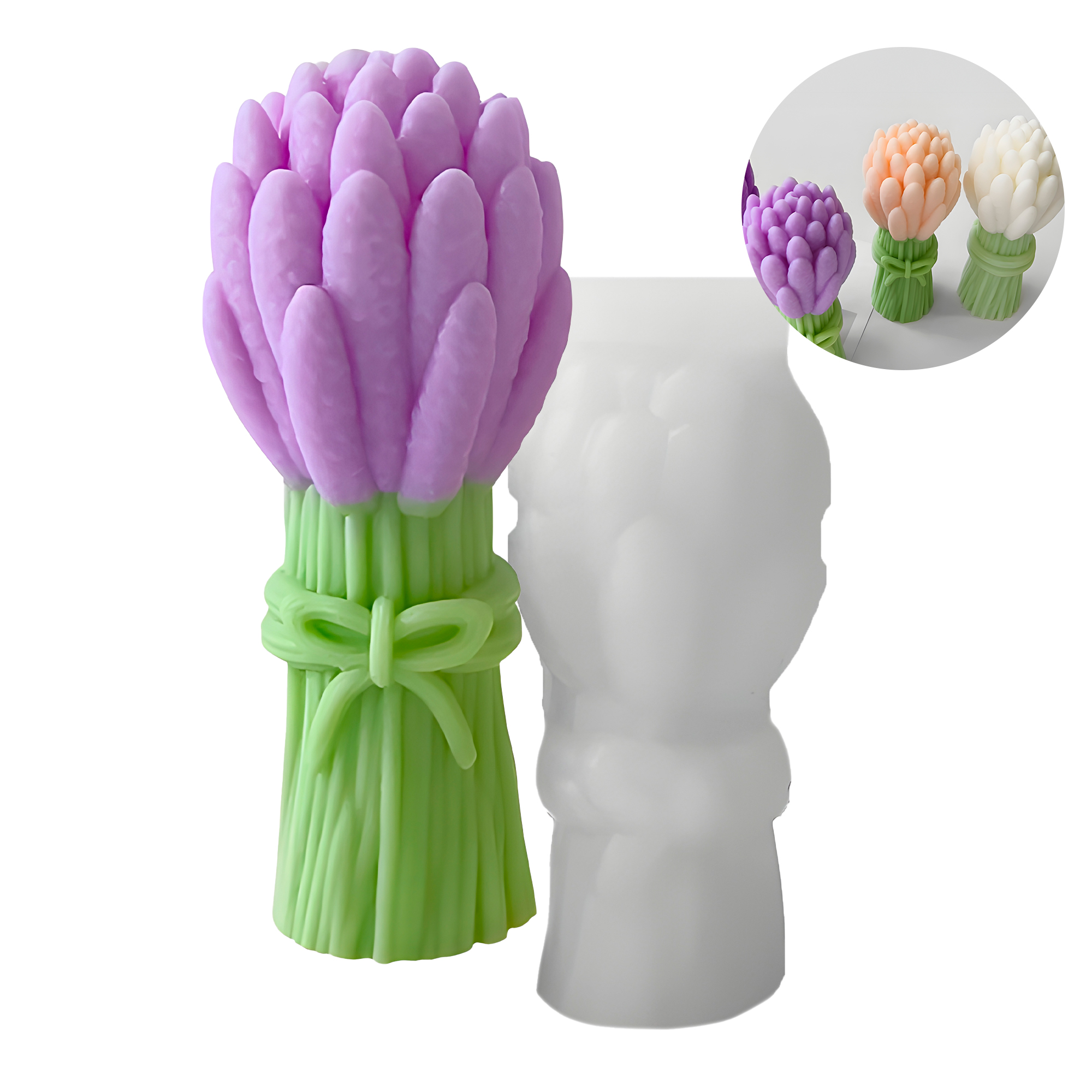 Molde Silicona Ramo de Lavanda Aromaterapia Velas 1